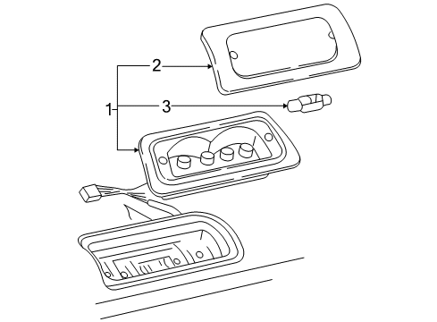 1998 GMC Sonoma Lens,High Mount Stop Lamp Diagram for 16520296