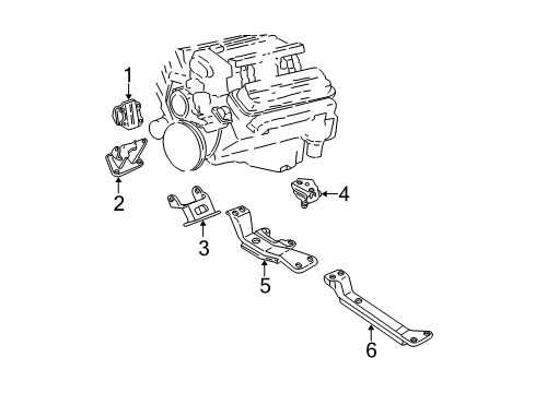 1999 Chevy Camaro Engine & Trans Mounting Diagram 2 - Thumbnail