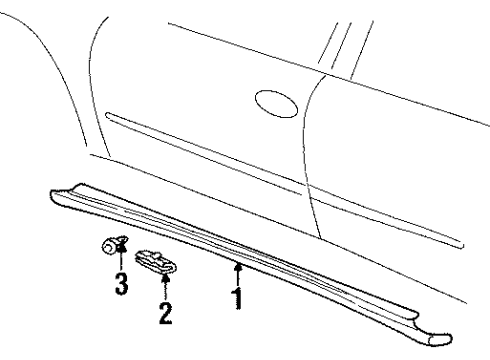 2002 Oldsmobile Aurora Exterior Trim - Pillars, Rocker & Floor Diagram