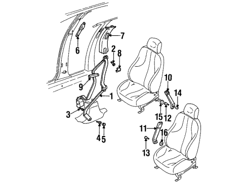 1997 Buick Skylark Front Seat Belts Diagram 2 - Thumbnail