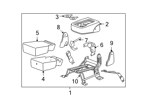 2007 GMC Yukon XL 2500 Front Seat Components Diagram 5 - Thumbnail