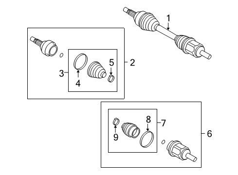 2008 Saturn Astra Front Drive Axle Inner Shaft Kit Diagram for 93182549