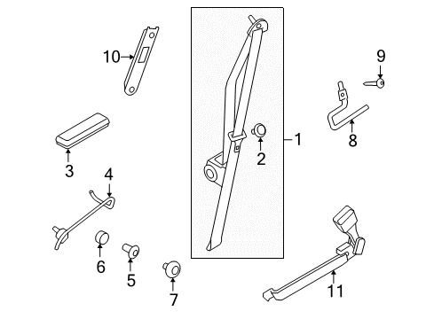 2008 Saturn Astra Passenger Seat Belt Kit(Retractor Side) Diagram for 89027339