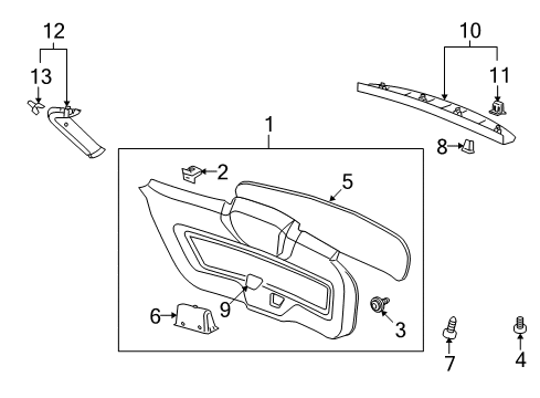 2009 Saturn Vue Handle,Lift Gate Inside Pull Diagram for 20813529