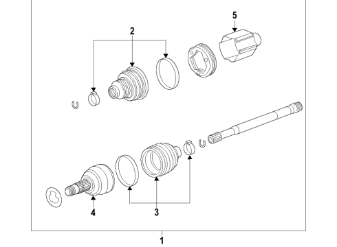 2020 Cadillac XT4 Front Axle, Axle Shafts & Joints, Drive Axles Diagram