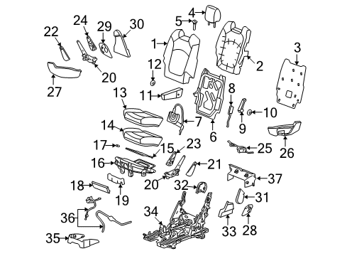 2010 Saturn Outlook Cover, Rear Seat Reclining Outer Finish *Medium Duty Titanium Diagram for 15901545