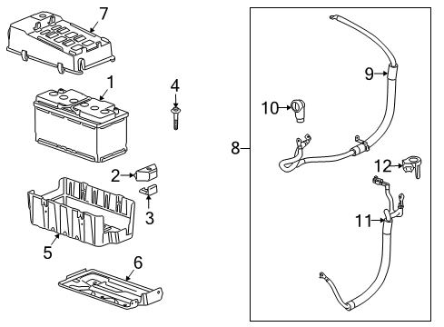 2012 Cadillac SRX Cover Assembly, Battery Diagram for 23143478