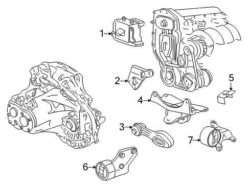 2002 Pontiac Sunfire Engine & Trans Mounting Diagram 4 - Thumbnail