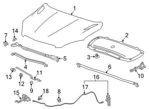 2015 Buick Encore Weatherstrip Assembly, Hood Front Diagram for 94550172