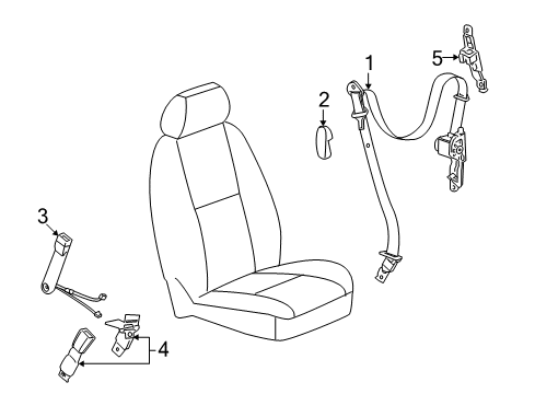 2011 Cadillac Escalade EXT Front Seat Belts Diagram