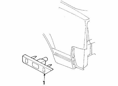 1989 Oldsmobile Cutlass Calais Lamp Assembly, Rear Side Marker Diagram for 16509920