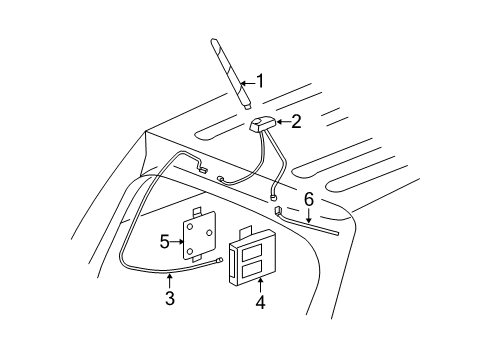 2009 Chevy Equinox Antenna Assembly, Radio Diagram for 15220915