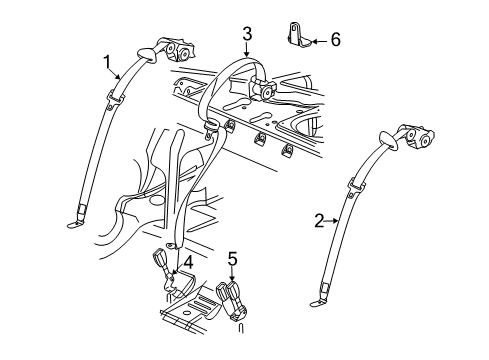 2013 Cadillac CTS Seat Belt, Body Diagram 5 - Thumbnail