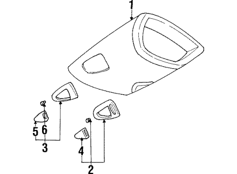 1997 Oldsmobile Achieva Lens,Stowage Compartment Lamp (LH) Diagram for 12512039