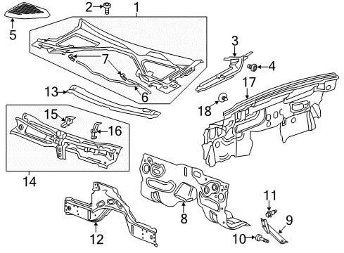 2020 Cadillac CT6 Cowl Diagram