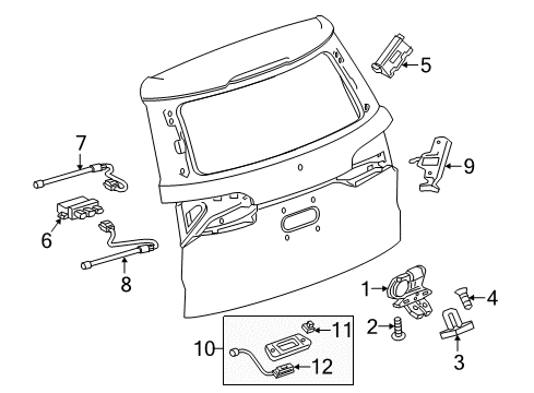 2018 Chevy Traverse Lift Gate - Lock & Hardware Diagram