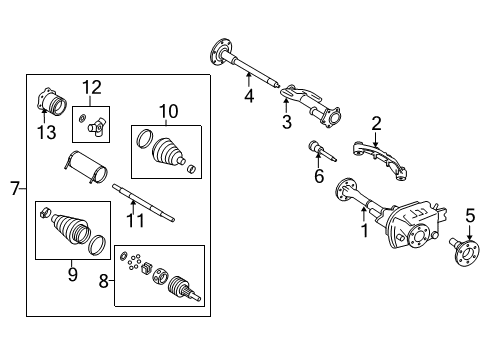 2012 GMC Yukon Carrier & Front Axles Diagram 1 - Thumbnail