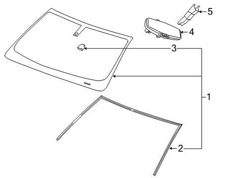 2016 Chevy Suburban Windshield Glass Diagram