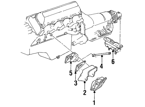 1999 Chevy K1500 Suburban Engine & Trans Mounting Diagram 2 - Thumbnail