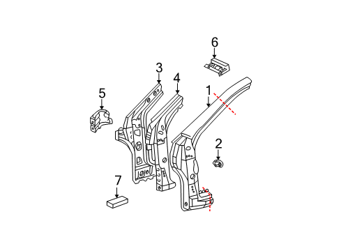 2007 Pontiac Vibe Hinge Pillar Diagram