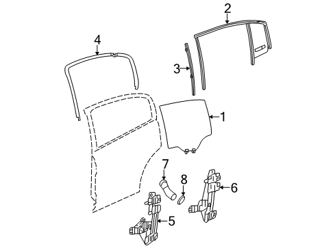 2007 Saturn Ion Rear Door - Glass & Hardware Diagram 2 - Thumbnail