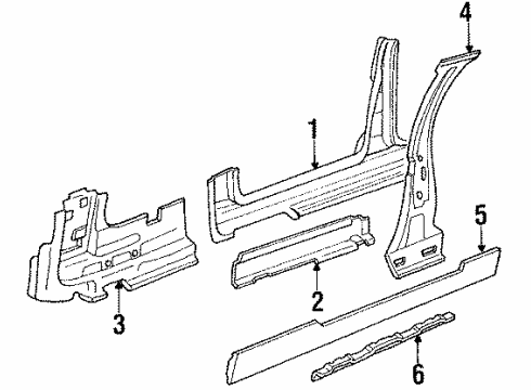 1992 Chevy Cavalier Reinforcement, Rocker Outer Lh Diagram for 12391769