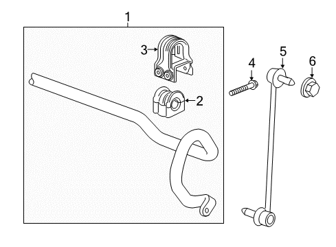 2019 Chevy Malibu Stabilizer Bar & Components - Front Diagram