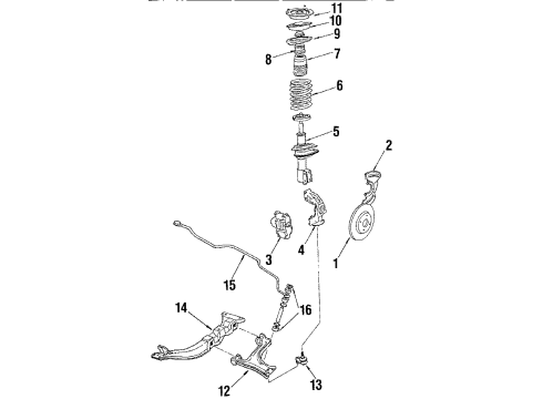 1985 Oldsmobile Firenza Front Suspension, Control Arm, Stabilizer Bar Diagram 2 - Thumbnail