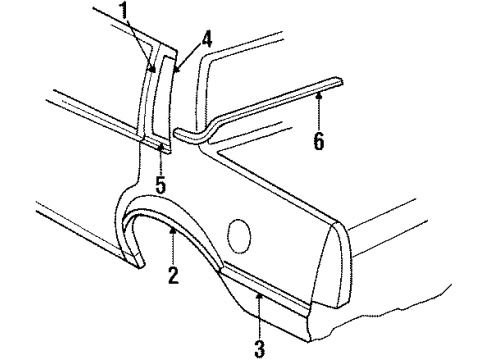 1984 Chevy Celebrity Molding Asm,Front Side Door Diagram for 20410838