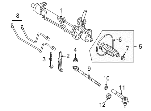 2008 Saturn Astra Steering Column & Wheel, Steering Gear & Linkage Diagram 3 - Thumbnail