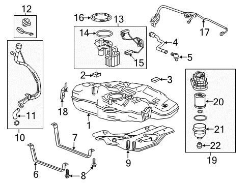 2017 Chevy Cruze Filter Assembly, Fuel/ Water Separator Diagram for 84182900