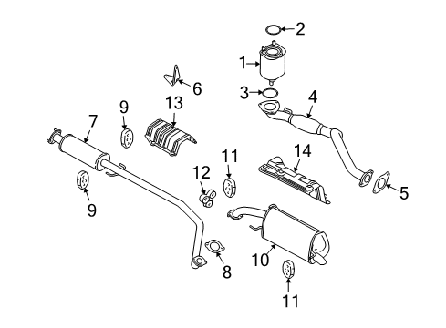 2007 Chevy Aveo5 Exhaust Front Pipe Diagram for 96837651