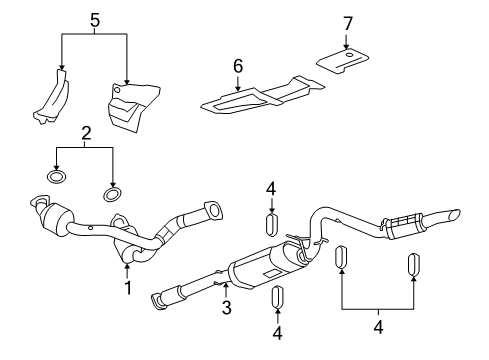 2009 Chevy Silverado 1500 Muffler Assembly, Exhaust (W/ Resonator, Exhaust & Tail Pipe Diagram for 25940549