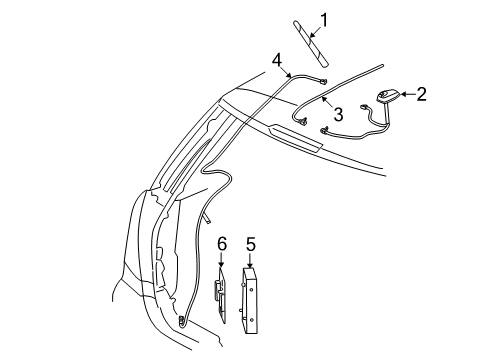 2014 Chevy Captiva Sport Cable,Radio Antenna Cable Extension Radio End Diagram for 20859626