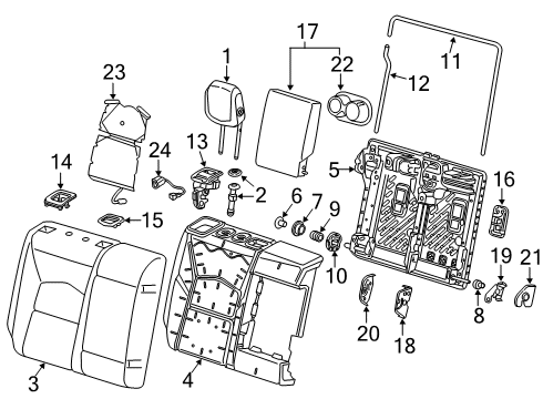 2024 Cadillac XT4 Pad Assembly, R/Seat Bk Diagram for 84596813