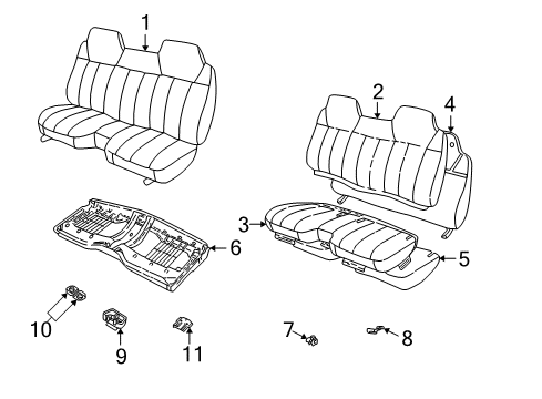 1995 GMC Sonoma Front Seat Components Diagram 2 - Thumbnail