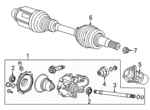 2020 Cadillac CT5 Carrier & Front Axles Diagram