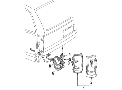 1993 Buick Roadmaster Tail Lamps Diagram 2 - Thumbnail