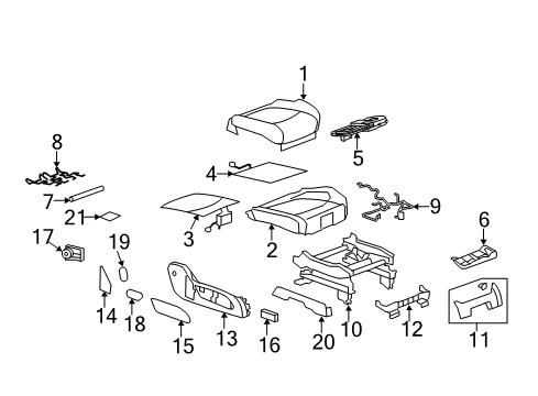 2010 Chevy Traverse Front Seat Components Diagram 5 - Thumbnail