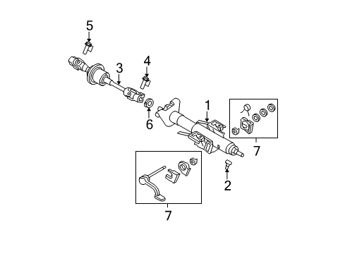 2008 Saturn Aura Steering Column & Wheel, Steering Gear & Linkage Diagram 4 - Thumbnail