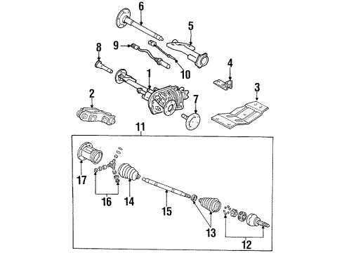 1993 GMC K3500 Carrier & Front Axles Diagram