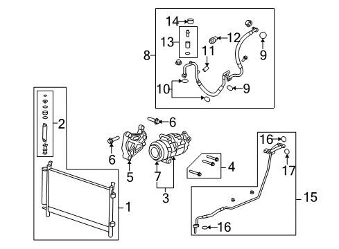 2014 Chevy Camaro A/C Condenser, Compressor & Lines Diagram 1 - Thumbnail