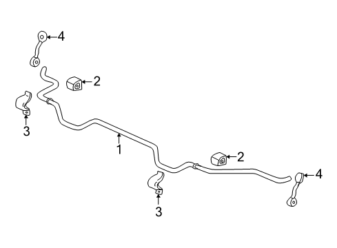 2004 Oldsmobile Alero Rear Suspension Components, Stabilizer Bar Diagram 1 - Thumbnail