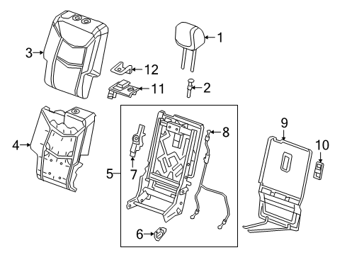 2022 Cadillac XT6 Cover Assembly, R/Seat Bk *Lt Wheat Diagram for 84719769