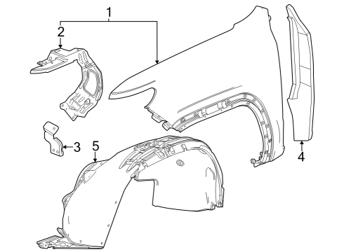 2023 GMC Canyon Fender & Components Diagram