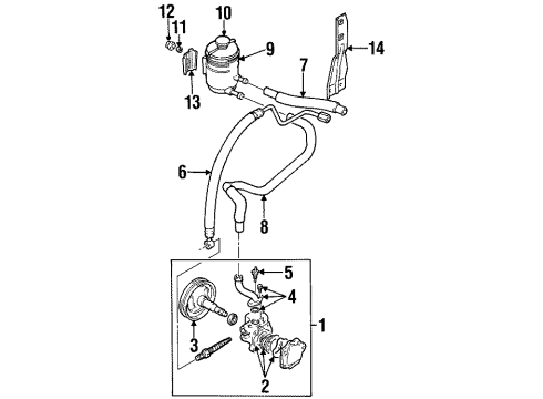 1999 Chevy Metro Hose,P/S Fluid Reservoir Diagram for 30020217