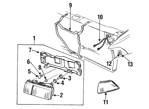 1991 Chevy Cavalier Headlamps, Electrical Diagram