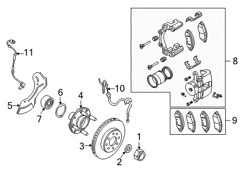 2006 Chevy Aveo Brake Components, Brakes Diagram 1 - Thumbnail