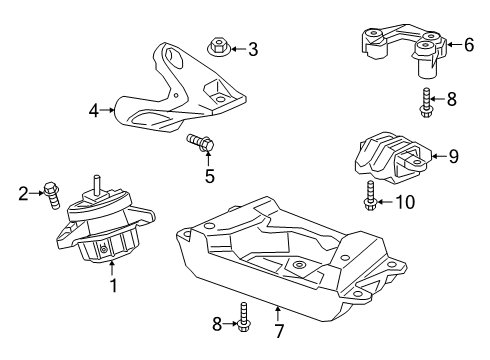 2020 Cadillac CT6 Bracket Assembly, Eng Mt Diagram for 84329420