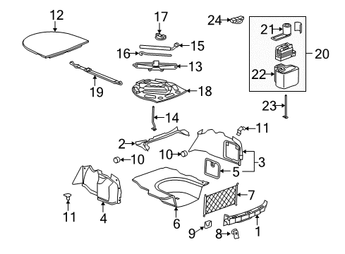 2010 Cadillac CTS Handle,Jack/Wheel Wrench Diagram for 13503936